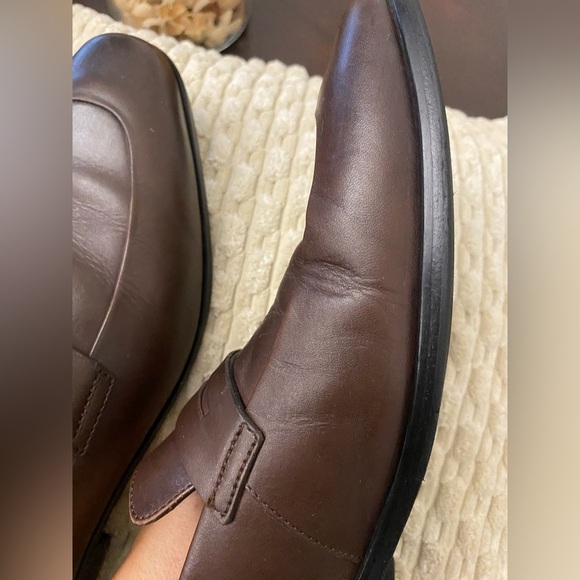 Hugo Boss Penny Loafers Men's 8 Dark Brown Leather Dress, runs large - Picture 15 of 16